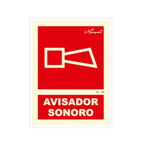 Cartel Fotoluminiscente “Avisador Sonoro”