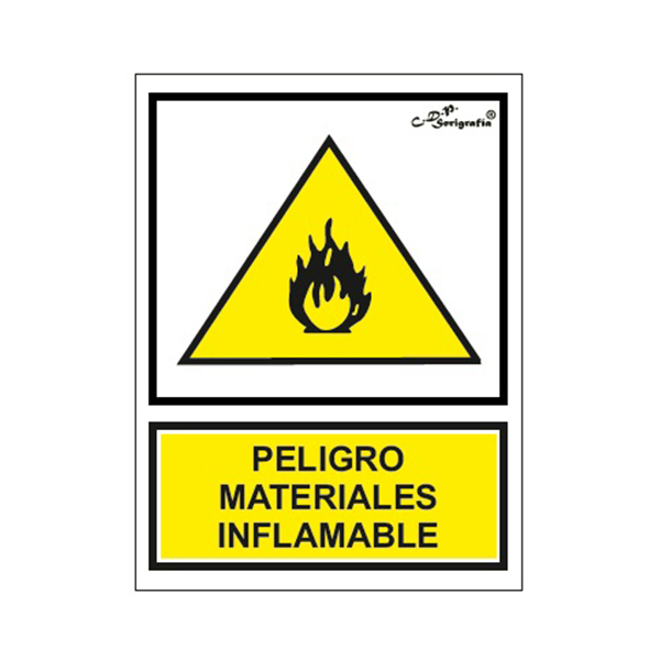 Cartel Tinta Acrílica “Peligro Materiales Inflamables”