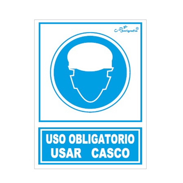Cartel Tinta Acrílica “Uso Obligatorio De Casco”