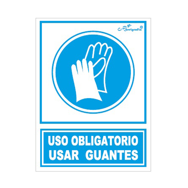 Cartel Tinta Acrílica “Uso Obligatorio De Guantes”