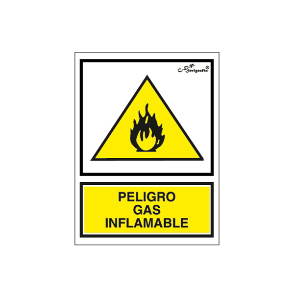 Cartel Tinta Acrílica “Peligro Gas Inflamable”