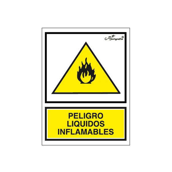 Cartel Tinta Acrílica “Peligro Líquidos Inflamables”