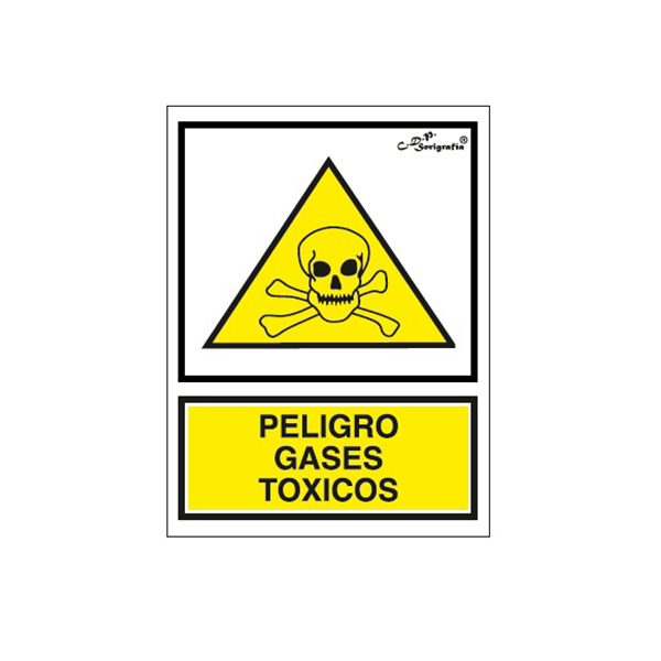 Cartel Tinta Acrílica “Peligro Gases Tóxicos”