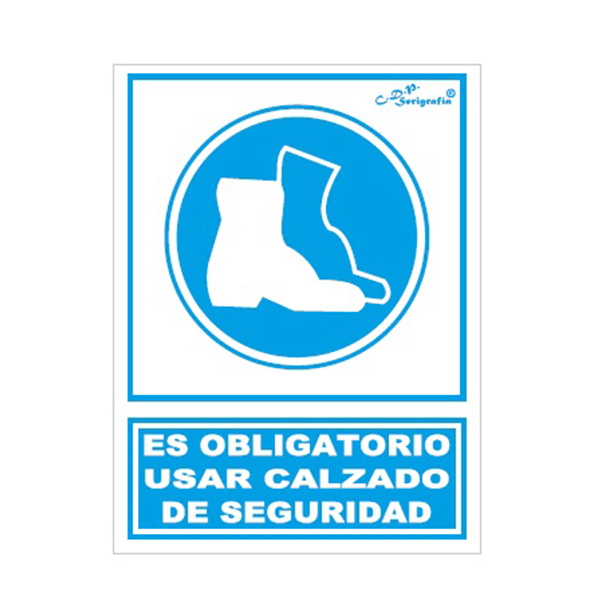 Cartel Tinta Acrílica “Es Obligatorio Usar Calzado De Seguridad”
