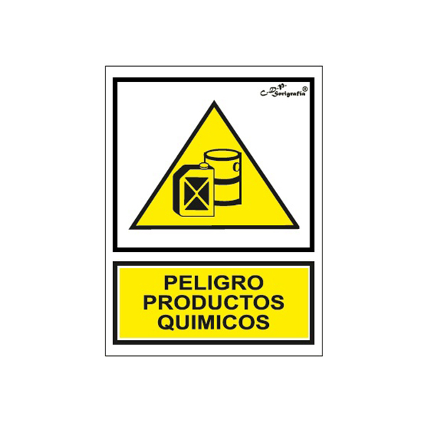 Cartel Tinta Acrílica “Peligro Productos Químicos”